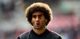 Pic: Marouane Fellaini appears to have gone on holidays to the 1970s