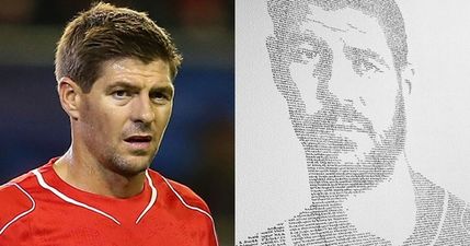 PIC: Artist’s sketch of Steven Gerrard using only lyrics from YNWA would make an unreal birthday gift