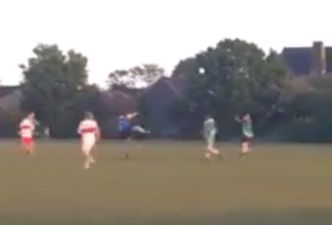 Video: Referee interrupts Dublin junior football game to kick wonderful point