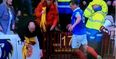 Vine: Motherwell supporter smacks Rangers star in the face with a flagpole