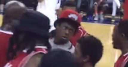 WATCH: Rap star Lil Wayne takes charity basketball game way too seriously, tries to fight referee