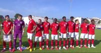 VIDEO: England U20s freeze when unexpected extra verse of National Anthem plays