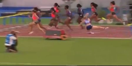 VIDEO: Olympic champion screams in agony after smashing wrist in 100m sprint