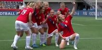 Vine: Norway team take imaginary selfie to celebrate goal at Women’s World Cup