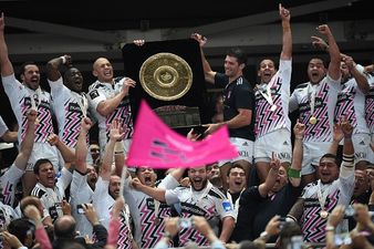 Stade Francais turned their dressing room into a slip ‘n slide after winning the Top 14