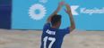 Video: Brilliant beach soccer bicycle kick fires up Baku Games