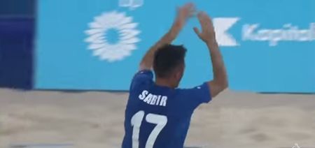 Video: Brilliant beach soccer bicycle kick fires up Baku Games