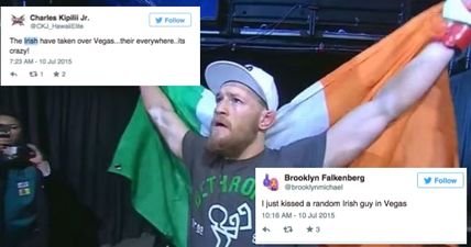 Las Vegas goes green as the Irish take over but some folks on Twitter seem a bit surprised