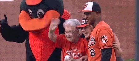 VIDEO: This 104-year-old woman throwing a ceremonial first pitch will warm up your Monday