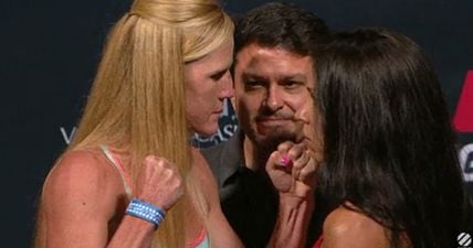 GIF: If you like an uncomfortably long staredown Holly Holm and Marion Reneau have you sorted