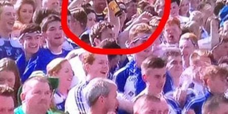 PIC: GAA fan decides to quench Ulster final thirst with some popular tonic ‘wine’