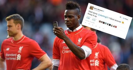 Mario Balotelli’s congratulations to Sterling went down like a lead balloon with Liverpool fans