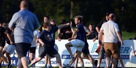 Leeds and Eintracht Frankfurt fans start mass brawl after friendly game