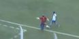 Video: Argentine manager shows utter disregard for rules by blatantly fouling player on touchline