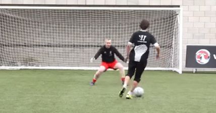 VIDEO: Philippe Coutinho, Lazar Markovic and Jordon Ibe attempt to score past goalkeeping fan