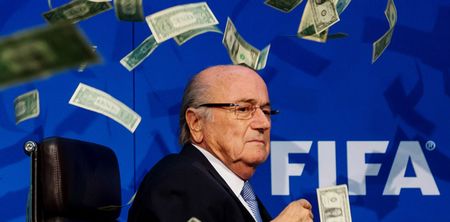 Comedian reveals every single note he threw at Sepp Blatter was real