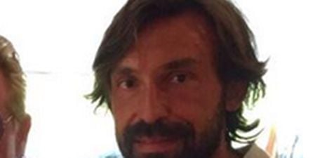 Andrea Pirlo bumped into a miserable looking Bono during his lunch-break in New York