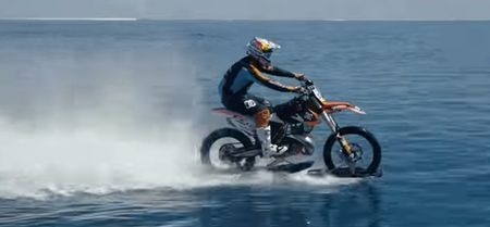 VIDEO: Nothing to see here, just a motorcyclist surfing a few waves… on his stunt bike