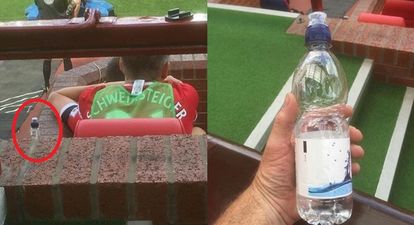 Pic: Ryan Giggs wasn’t happy with a fan who stole Bastian Schweinsteiger’s water bottle