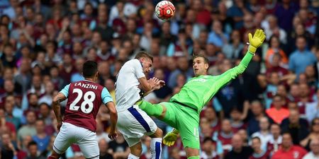 Adrian channels his inner karate kid with red card inducing crane kick