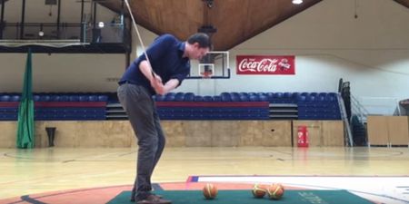 VIDEO: Irishman combines golf and basketball for best half-court shot of the year