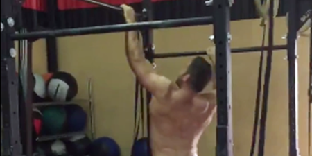 Jamie Cudmore absolutely destroys the monkey bars in this insane gym work-out