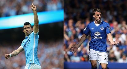 Sergio Aguero and Seamus Coleman stop play so a fan can receive medical treatment