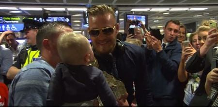 Video: Conor McGregor receives hero’s welcome after returning to Dublin with UFC belt