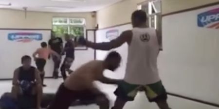 WATCH: Jose Aldo working hard on his take-downs ahead of UFC 194