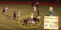 VIDEO: High School player taken to hospital after helmet is pulled off and bashed over his head