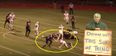 VIDEO: High School player taken to hospital after helmet is pulled off and bashed over his head