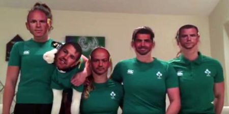 VIDEO: Ireland Women don masks, sheep and milk bottles to record anthem for Joe Schmidt’s troops