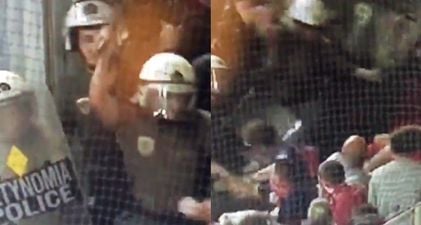 Watch: Shocking scenes as Greek police clash with Bayern Munich fans