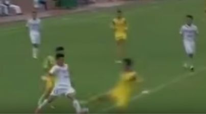 VIDEO: Shocking slide tackle results in six-month ban for Vietnamese footballer