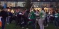 VIDEO: Boisterous Irish fans practiced scrums, mauls and lineouts outside Wembley today