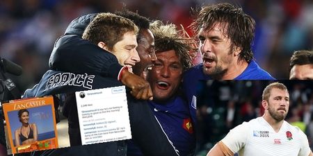 French and New Zealand players join Brian O’Driscoll in gleefully mocking English defeat