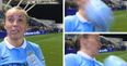 WATCH: Man City star takes ball to the face during interview and club rip the piss out of her