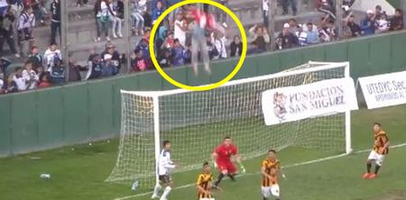 WATCH: Football fan remarkably survives huge fall from stands in Argentina