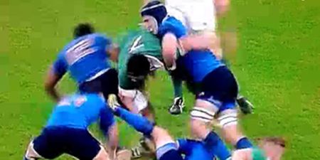 PICS: Sean O’Brien forces Morgan Parra mistake despite being cleared out by TWO Frenchmen