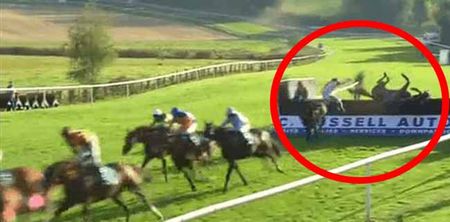 WATCH: Irish jockeys involved in spectacular rugby-esque wipeout