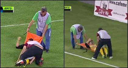 Watch: Injured Greek player receives hilariously awful medical treatment