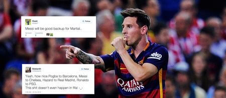 Fans of Manchester United, City and Chelsea react to the Lionel Messi transfer news