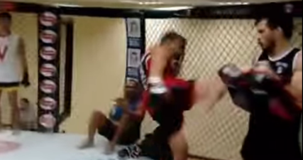 VIDEO: Footage from Jose Aldo camp suggests he’s planning to dish out some rib-breakers to Conor McGregor