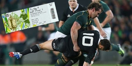 World Cup ticket prices for New Zealand v South Africa have changed drastically since 1995