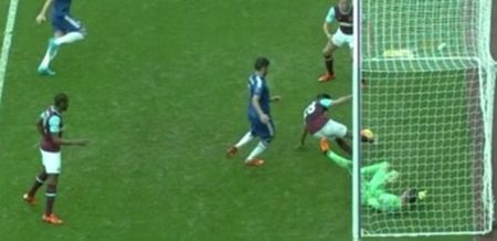 PICS: Chelsea denied a certain equaliser against West Ham today by a fraction of an inch