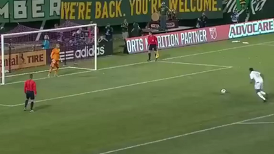 VIDEO: Kansas City defender very, very unlucky not to see penalty go in