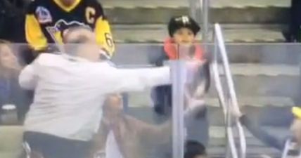 VIDEO: We are not one bit happy with this Penguins fan who stole a puck from a little kid