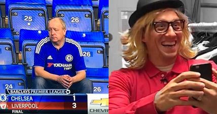 Merciless Liverpool fans take the p*ss out of sad Chelsea supporter