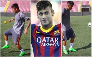 Video: Neymar challenged to do keepy-uppies with some very random objects