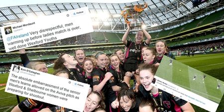 Football fans unhappy at ‘disrespect’ shown to women’s teams at the Aviva today